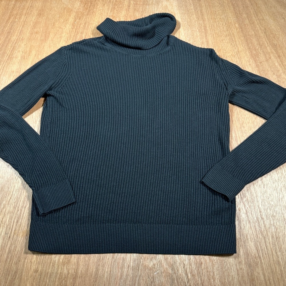 Cabi Turtleneck Sweater Women XS Black Ribbed Knit Long Sleeve 4852 Essential